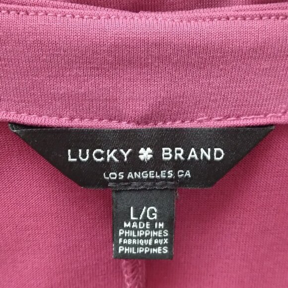 Lucky Brand | Plum Lightweight V-Neck Stretch Pullover Top | Size L - Picture 5 of 8